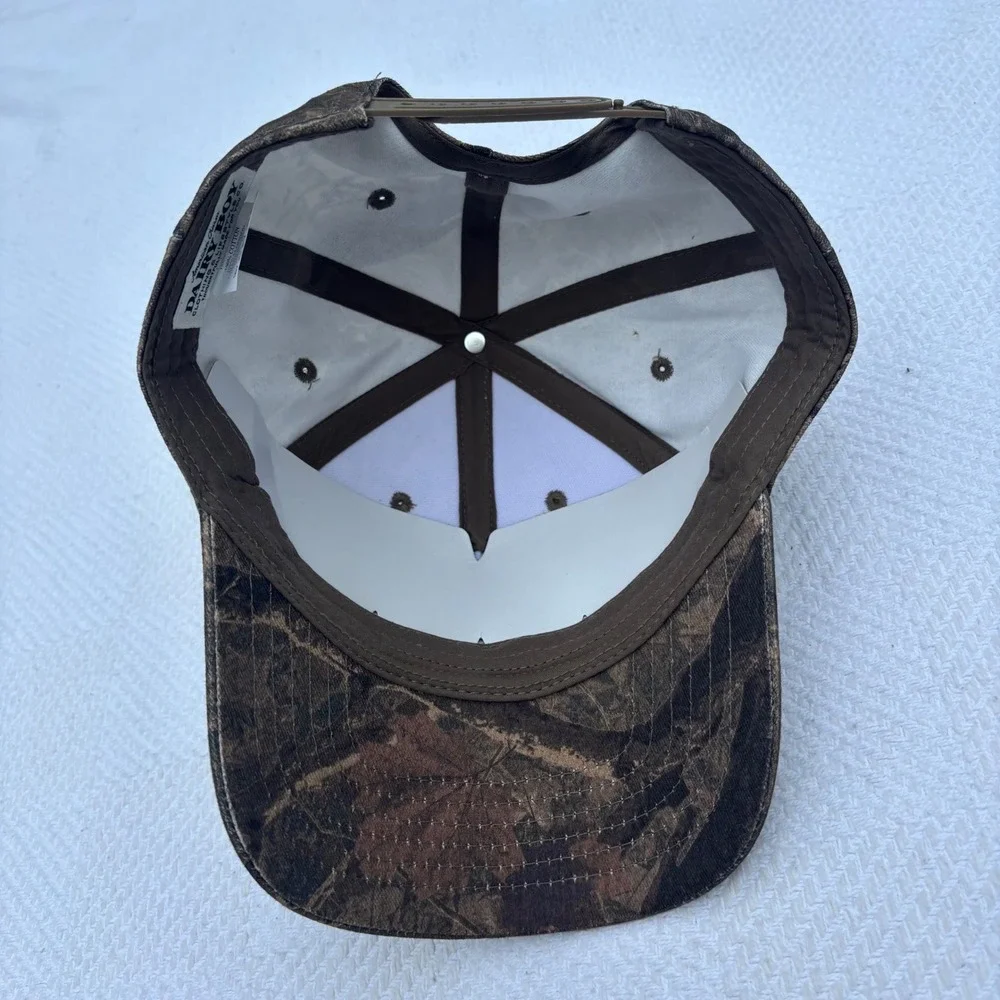 Unisex DAIRY BOY Paige Lorenze River Camo Logo‎ Trucker Hat in Orange NEW